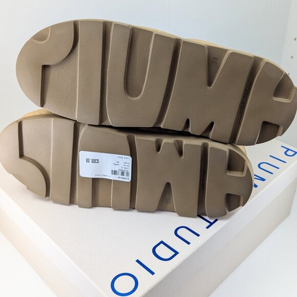 NWB Piumestudio Luna Camel Pillow Boot Womens 39/8 Evereve Ankle Bootie Vegan - Picture 3 of 7